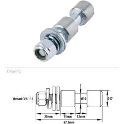 Kupo KS-013 Dia. 17M Spigot w/ Washer And Lock Nut For C-05 Family