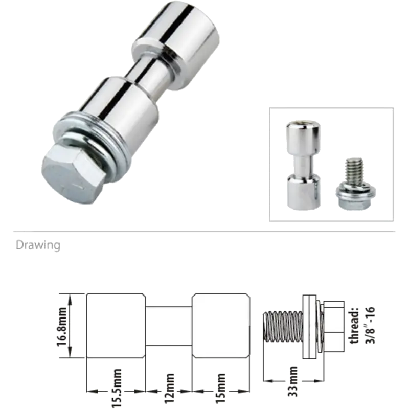 Kupo KS-013F 17mm Spigot, Chrome-Plated 3/8" Female Threaded