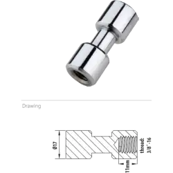Kupo KS-013FS 17mm Spigot, Chrome-Plated 3/8" Female Threaded