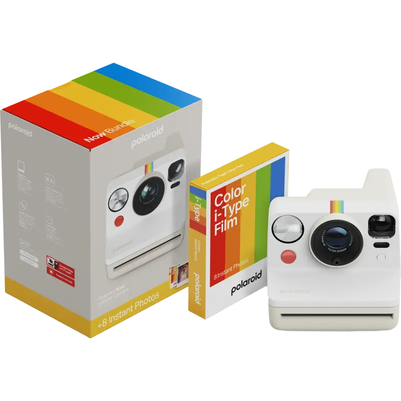 Polaroid Now Gen 3 Pebble White bundle with Color Film (8 photos)
