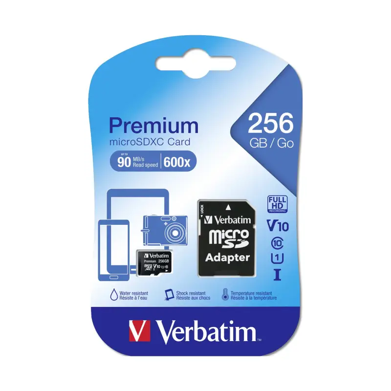 Karta pamięci  Verbatim microSDXC         256GB Class 10 UHS-I incl Adapt. 44087