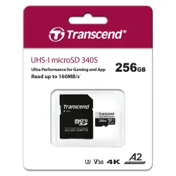 Karta pamięci  Transcend microSDXC 340S   256GB Class 10 UHS-I U3 A2