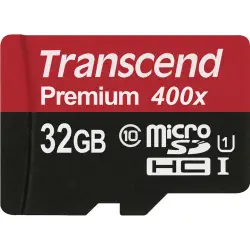 Karta pamięci  Transcend microSDHC         32GB Class 10 UHS-I 400x + adapter SD