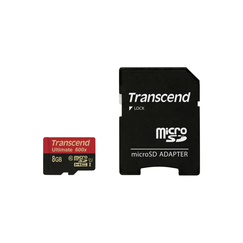 Karta pamięci  Transcend microSDHC MLC      8GB Class 10 UHS-I 600x + adapter SD