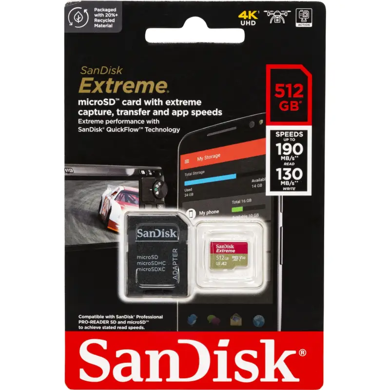 Karta pamięci  SanDisk microSDXC          512GB Extreme A2 C10 V30 UHS-I U3