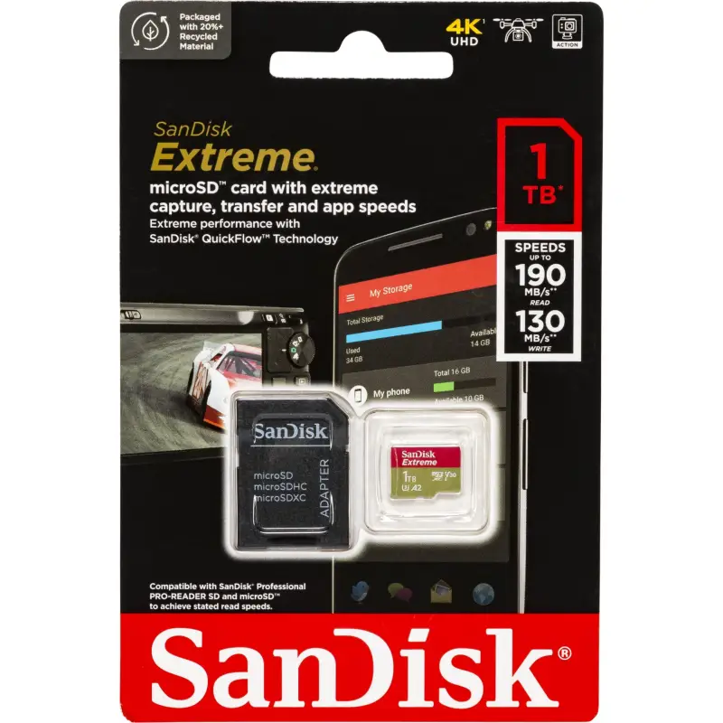 Karta pamięci  SanDisk microSDXC            1TB Extreme A2 C10 V30 UHS-I U3