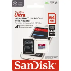 Karta pamięci  SanDisk Ultra microSDXC A1  64GB 140MB/s Adapt.SDSQUAB-064G-GN6MA
