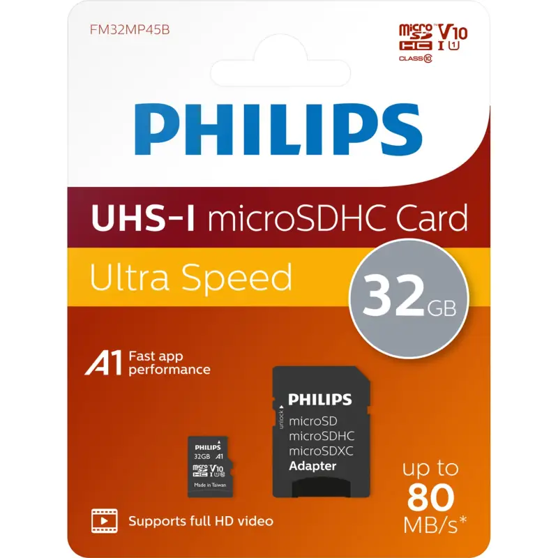 Karta pamięci  Philips MicroSDHC 2-Pack    32GB Class 10 UHS-I U1 incl. Adapter