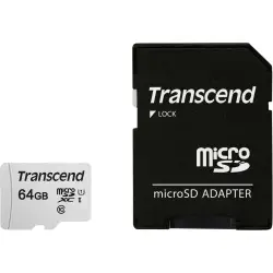 Karta pamięci  Transcend microSDXC 300S-A  64GB Class 10 UHS-I U1