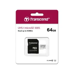 Karta pamięci  Transcend microSDXC 300S-A  64GB Class 10 UHS-I U1