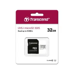 Karta pamięci  Transcend microSDHC 300S-A  32GB Class 10 UHS-I U1