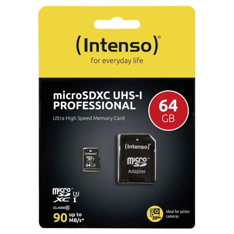 Karta pamięci  Intenso microSDXC           64GB Class 10 UHS-I Professional