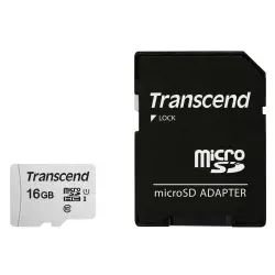Karta pamięci  Transcend microSDHC 300S-A  16GB Class 10 UHS-I U1