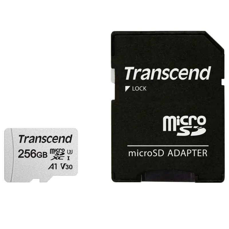 Karta pamięci  Transcend microSDXC 300S-A 256GB Class 10 UHS-I U3 V30 A1