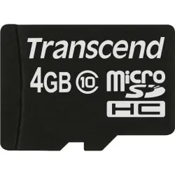Karta pamięci  Transcend microSDHC          4GB Class 10 + adapter SD