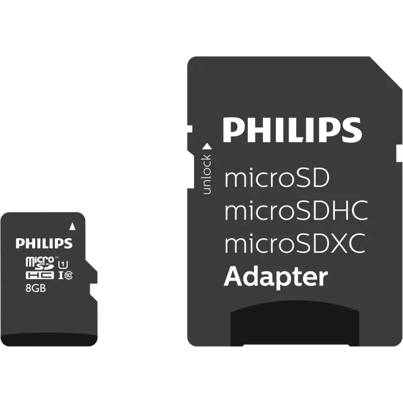 Karta pamięci  Philips MicroSDHC Card       8GB Class 10 UHS-I U1 incl. adapter