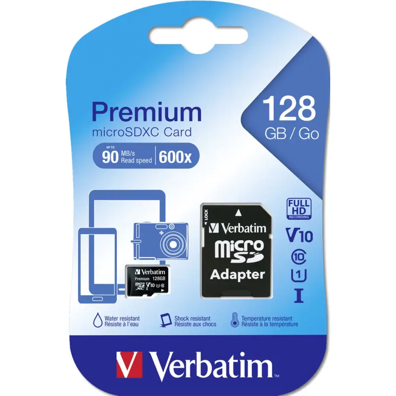 Karta pamięci  Verbatim microSDXC         128GB Class 10 UHS-I incl Adapt. 44085