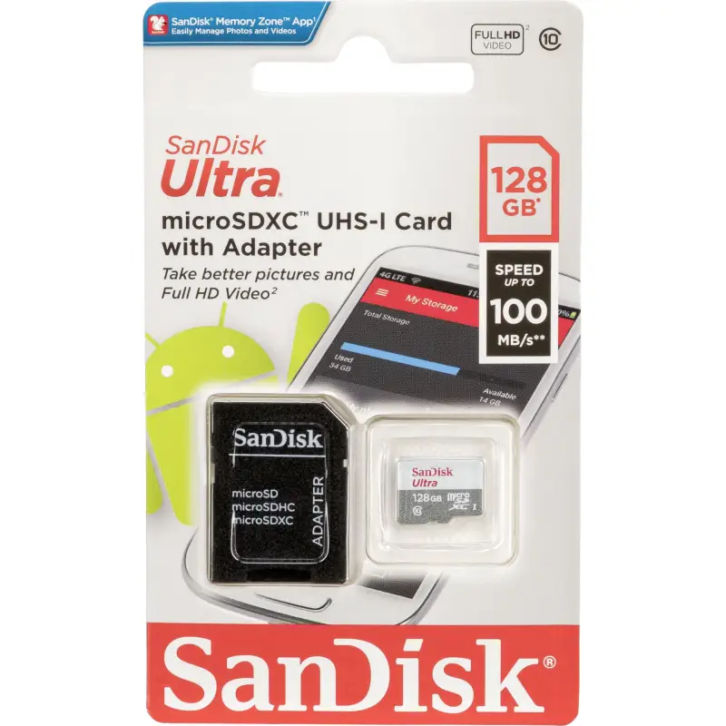 Karta pamięci  SanDisk Ultra Lite microSDXC Ad. 128GB 100MB/s SDSQUNR-128G-GN3MA
