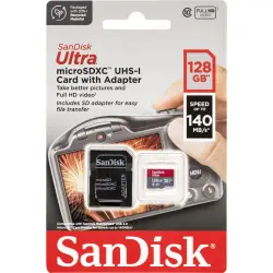 Karta pamięci  SanDisk Ultra microSDHC    128GB 140MB/s.Adapt.SDSQUAB-128G-GN6IA