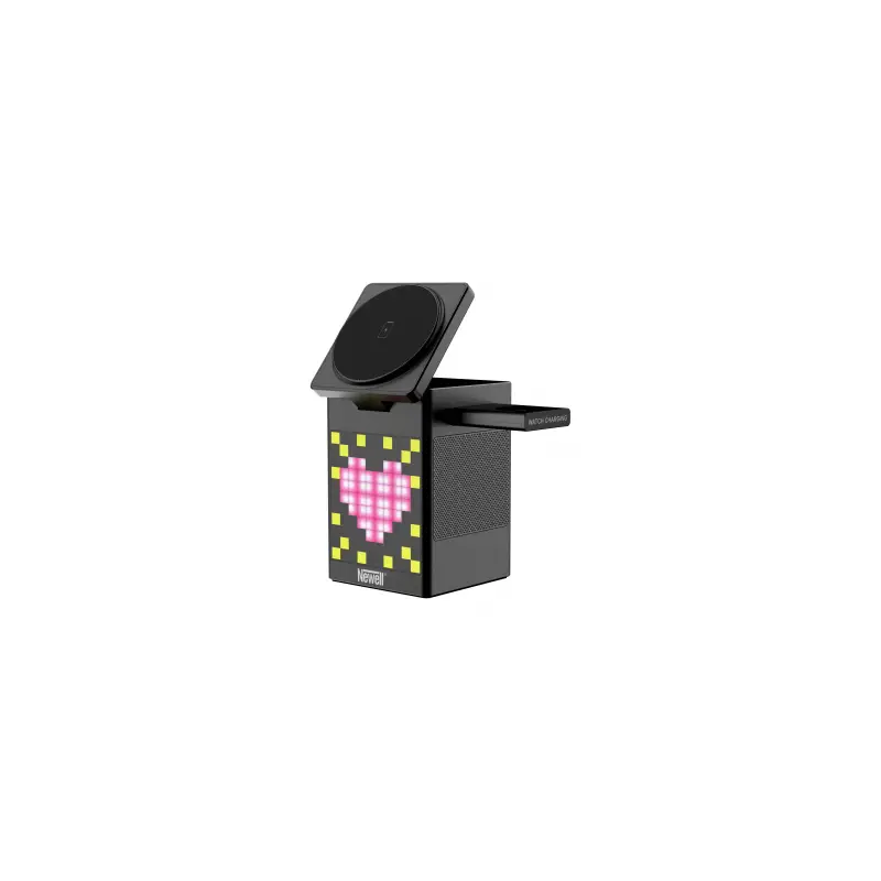 Ładowarka MagSafe z głośnikiem i wyświetlaczem Newell induOne MagPlay do 3 urządzeń mobilnych