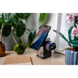 Ładowarka MagSafe z głośnikiem i wyświetlaczem Newell induOne MagPlay do 3 urządzeń mobilnych