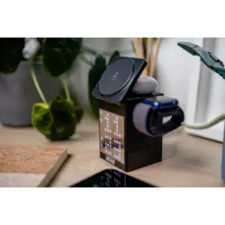 Ładowarka MagSafe z głośnikiem i wyświetlaczem Newell induOne MagPlay do 3 urządzeń mobilnych