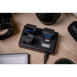 Ładowarka trójkanałowa Newell TT-USB-C do akumulatorów NP-FW50 do Sony