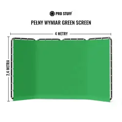 Greenscreen z Ramą Panoramic PRO STUFF 2,4 x 4 m
