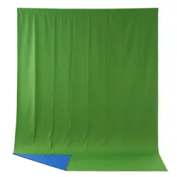 2-stronne tło materiałowe PRO STUFF 2 x 3m niebiesko-zielone