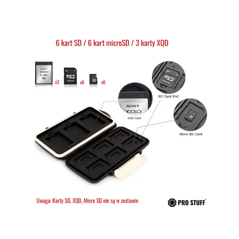 Etui na karty pamięci PRO STUFF 6SD/3XQD