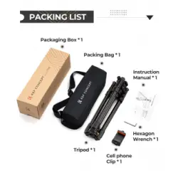 Statyw K&F Concept K234A0 z głowicą kulową BH-28L i uchwytem na telefon