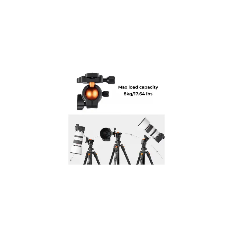 Statyw K&F Concept K234A0 z głowicą kulową BH-28L i uchwytem na telefon