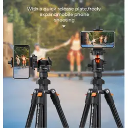 Statyw K&F Concept K234A0 z głowicą kulową BH-28L i uchwytem na telefon