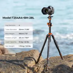 Statyw K&F Concept T254A4 z głowicą kulową BH-28L