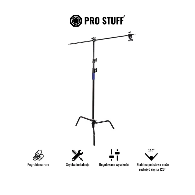 Statyw oświetleniowy C-stand PRO STUFF ST-C5B Kit czarny
