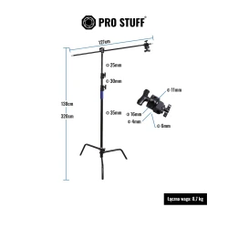 Statyw oświetleniowy C-stand PRO STUFF ST-C5B Kit czarny