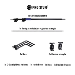 Statyw oświetleniowy C-stand PRO STUFF ST-C5B Kit czarny