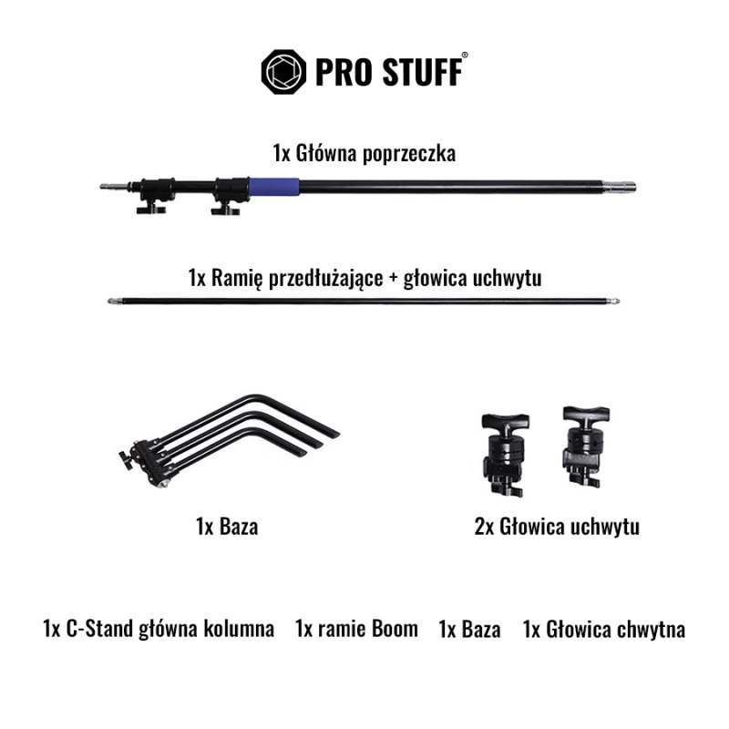Statyw oświetleniowy C-stand PRO STUFF ST-C5B Kit czarny