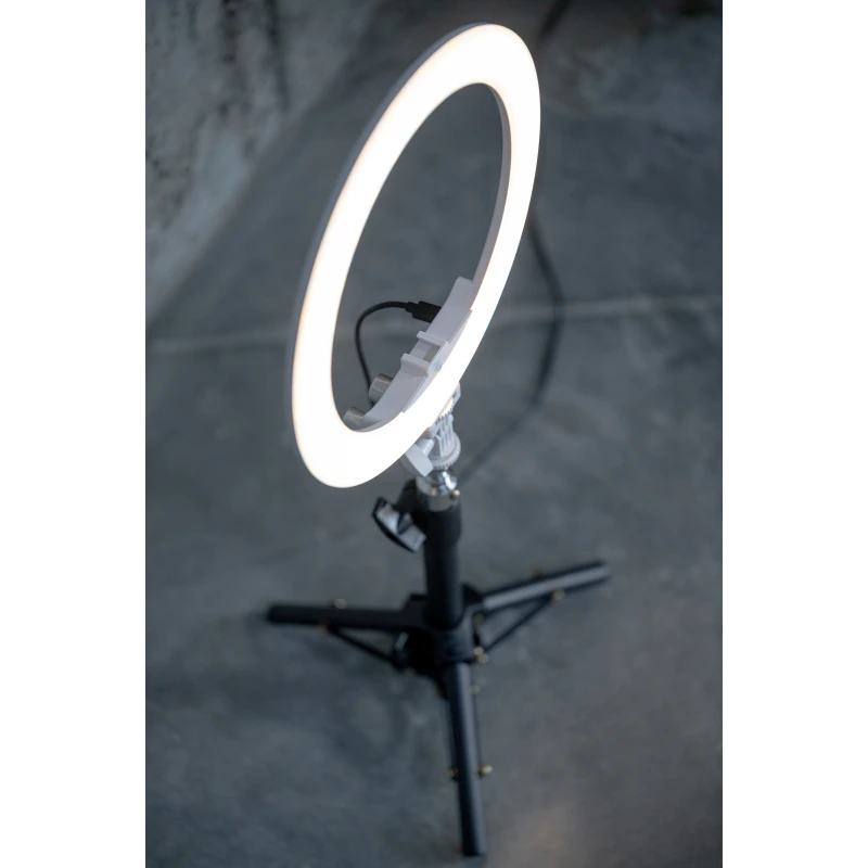 Lampa pierścieniowa LED Newell RL-10A Arctic White + statyw