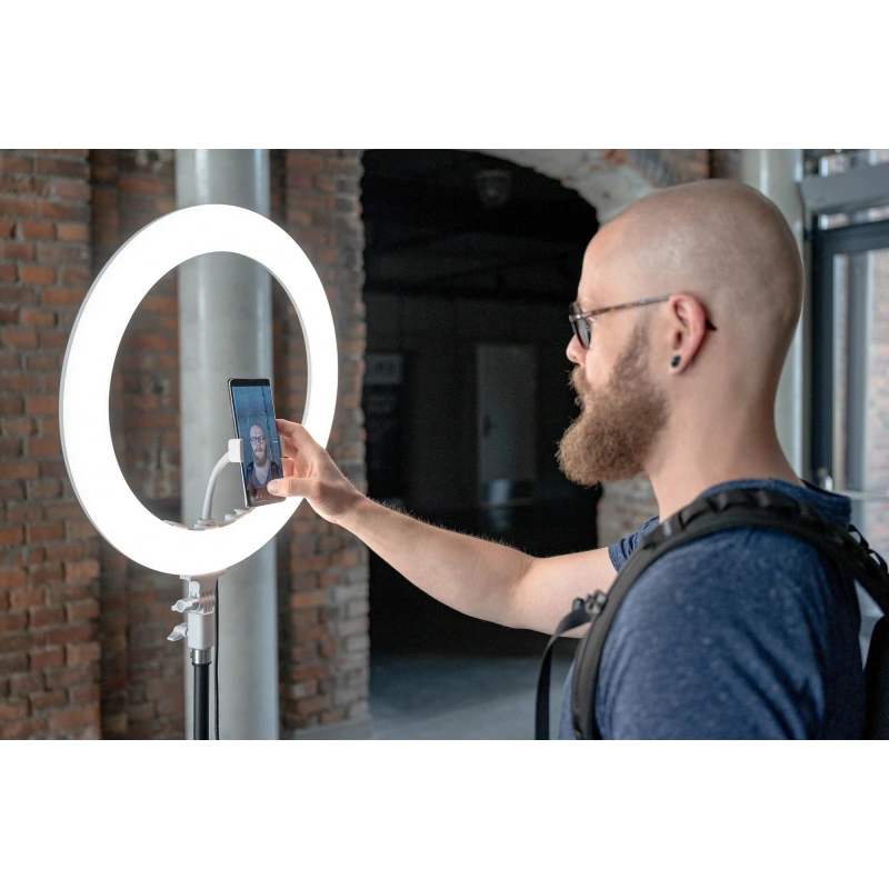 Lampa pierścieniowa LED Newell RL-18A - WB (3200 K - 5500 K) - Arctic White