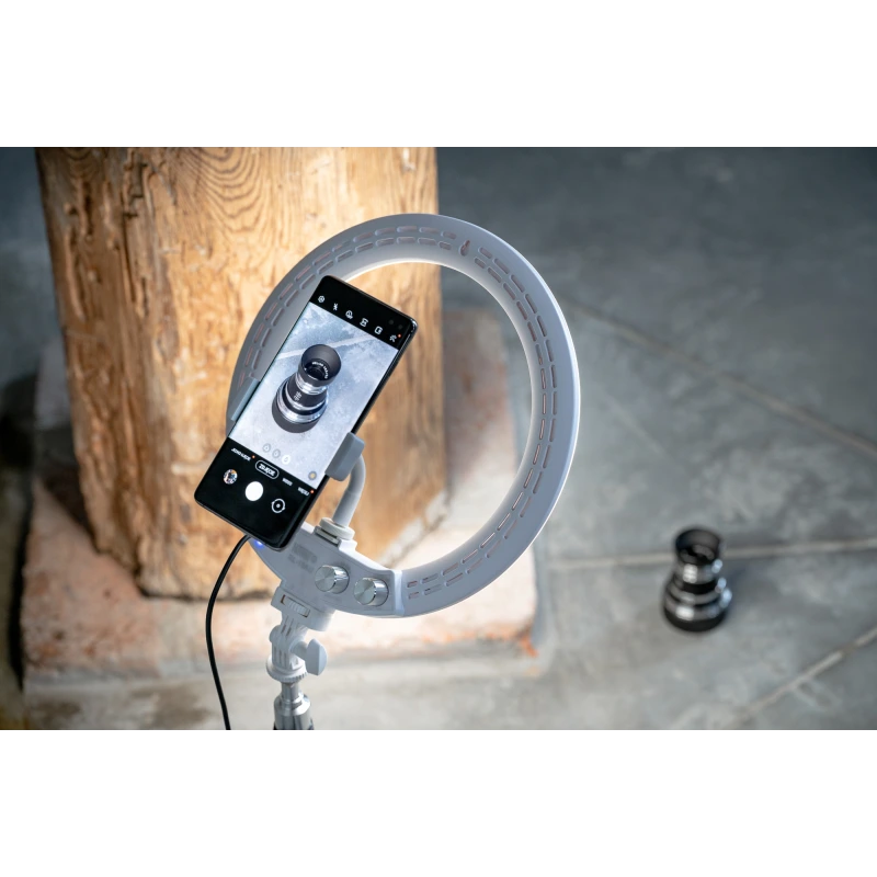 Lampa pierścieniowa LED Newell RL-10A Arctic White + statyw