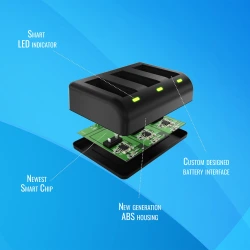 Ładowarka trójkanałowa Newell SDC-USB do akumulatorów AABAT-001 do GoPro