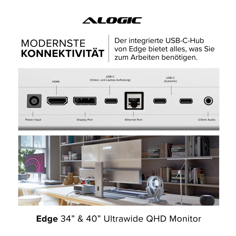 Alogic EDGE 34  Ultrawide Monitor Space Gray
