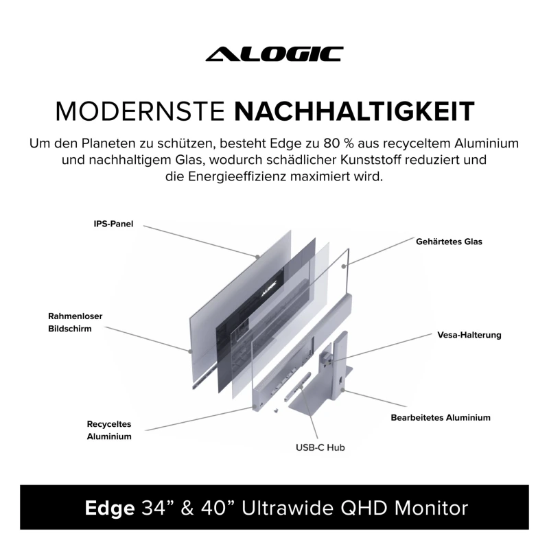 Alogic EDGE 34  Ultrawide Monitor Space Gray