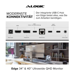 Alogic EDGE 40  Ultrawide Monitor Space Gray