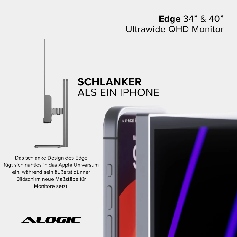 Alogic EDGE 40  Ultrawide Monitor Space Gray
