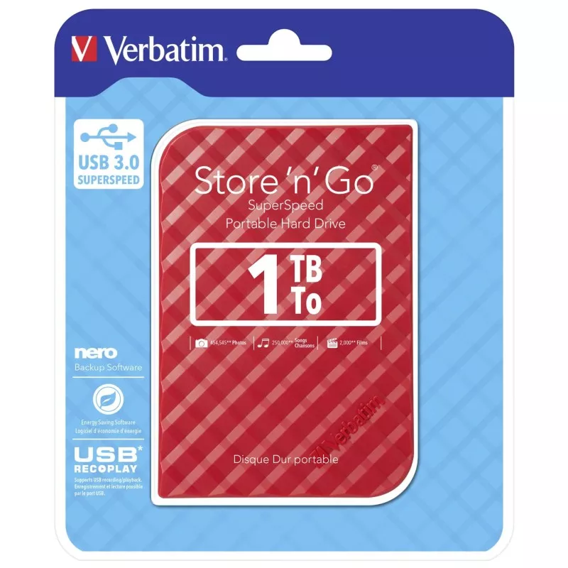 Verbatim Store n Go 2,5      1TB USB 3.0 red Gen 2          53203