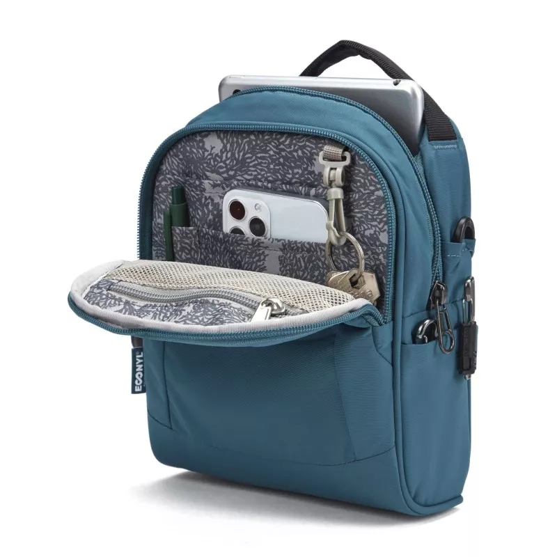 Pacsafe LS100 crossbody ECONYL® turquoise