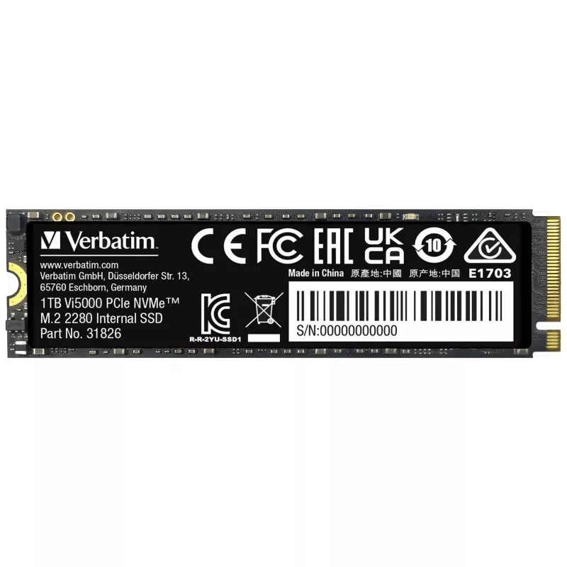 Verbatim Vi5000 M.2 SSD      1TB PCIe4 NVMe                 31826