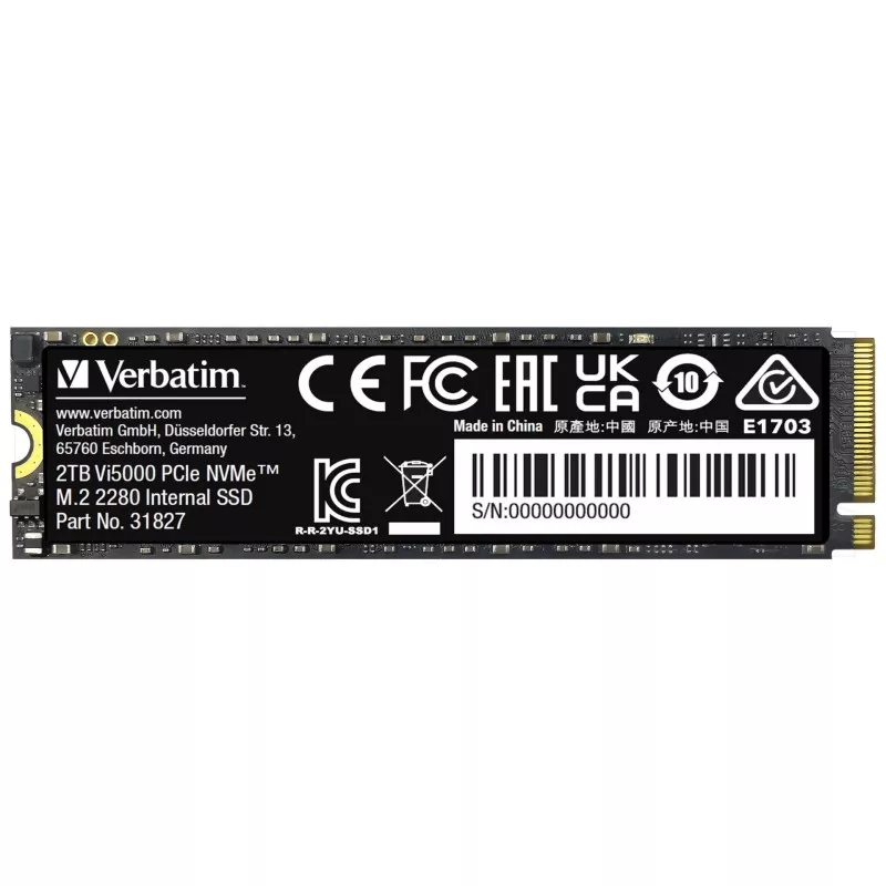 Verbatim Vi5000 M.2 SSD      2TB PCIe4 NVMe                 31827